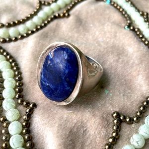 Solid Sterling Silver and Blue Lapis Ring